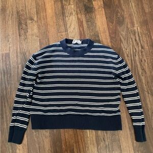 Everlane Cotton striped sweater, navy, size xs